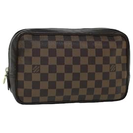 Louis Vuitton-LOUIS VUITTON Damier Ebene Trousse Toilette Clutch Bag N47623 LV Auth 53877-Other