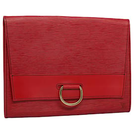 Louis Vuitton-LOUIS VUITTON Epi Jena Clutch Bag Red M52727 LV Auth 53551-Red