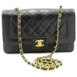 Chanel-CHANEL Vintage Chain Shoulder Bag Single Flap Quilted Lambskin-Black