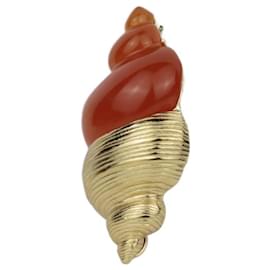 Christian Dior-Shell brooch by Robert Goossens-Gold hardware