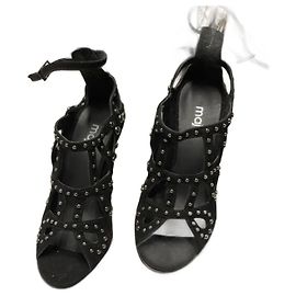 Sandali Maje in pelle nera Nero