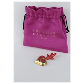 Christian Lacroix-Splendid iconic “C’est la vie” brooch by Christian Lacroix-Golden
