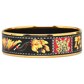 Hermès-Hermes Gold Cloisonne Bangle GM-Golden