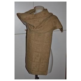 Fendi-Big scarf-Camel