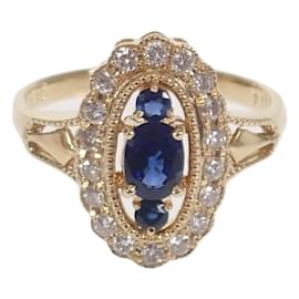 & Other Stories-18k Gold Diamond & Sapphire Ring-Golden