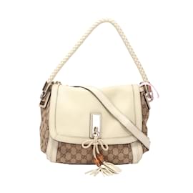 Gucci-GG Canvas Bella Flap Shoulder Bag 282301-Brown
