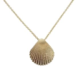 Autre Marque-18k Gold Shell Pendant Necklace-Golden
