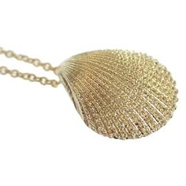 Autre Marque-18k Gold Shell Pendant Necklace-Golden