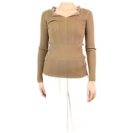 Totême Braunes geripptes Sora-Top – Größe S Braun