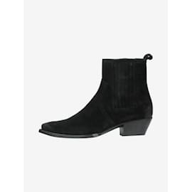 Saint Laurent-Black suede ankle boots - size EU 41-Black