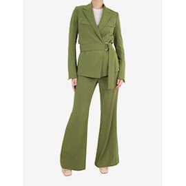 Autre Marque-Green wrap blazer and trouser set - size UK 8-Green