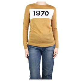 Bella Freud Goldglitzernder Pullover – Größe XS Golden