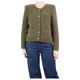 Ba&Sh Grüne Strickjacke mit gepolsterten Schultern – Größe UK 10 Grün
