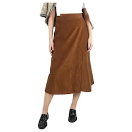 Autre Marque-Brown corduroy A-line skirt - size UK 8-Brown