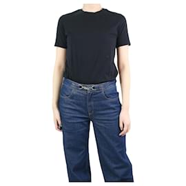 Acne-Camiseta negra de manga corta y cuello redondo - talla S-Negro