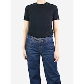 Acne-Camiseta preta de manga curta com gola redonda - tamanho S-Preto