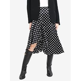 Autre Marque-Black polka dot asymmetric skirt - size M-Black