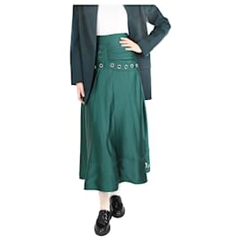 Self portrait-Green eyelet midi skirt - size UK 8-Green