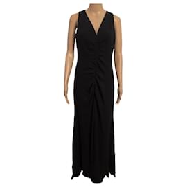 Valentino Garavani-Valentino long dress in black silk-Black