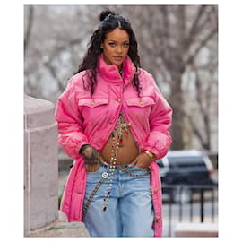 Chanel-Chanel Pink Down Jacket Gripoix Buttons - FW 1996/1997 - Rihanna-Pink