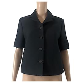 Dior-Dior-Jacke aus schwarzer Wolle und Seide Frühling-Sommer 2022-Schwarz