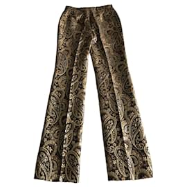Céline-Celine pants with gold patterns and embroidery-Golden