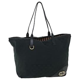 Gucci-gucci GG Canvas Tote Bag black 169945 auth 54808-Black