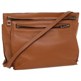 Loewe-LOEWE Shoulder Bag Leather Brown Auth hk848-Brown