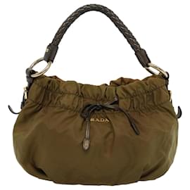 Prada-PRADA Shoulder Bag Nylon Brown Auth 54985-Brown