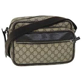 Gucci-GUCCI GG Canvas Shoulder Bag PVC Leather Beige 114531 auth 54753-Beige