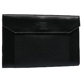 Autre Marque-Burberrys Clutch Bag Leather Black Auth am4999-Black