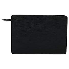 Louis Vuitton-LOUIS VUITTON Epi Pochette Homme Clutch Bag Black M52522 LV Auth yk8661-Black