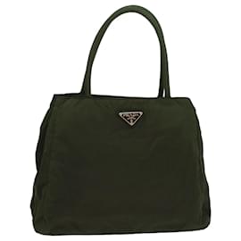 Prada-PRADA Hand Bag Nylon Khaki Auth 54986-Khaki