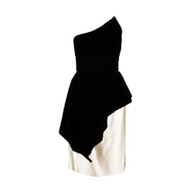 Lanvin-Schößchenkleid aus Samt und Seide von Lanvin-Weiß