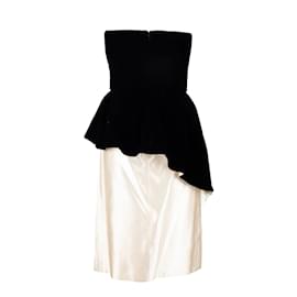 Lanvin-Lanvin Velvet and Silk Peplum Dress-White