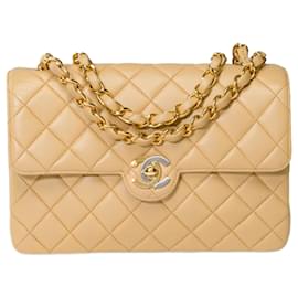 Chanel-Sac Chanel Timeless/Clássico em Couro Bege - 101434-Bege