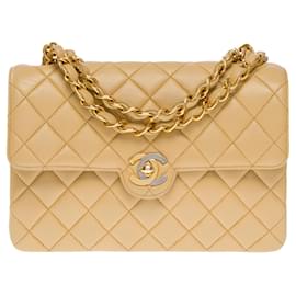 Chanel-Sac Chanel Timeless/Clássico em Couro Bege - 101434-Bege