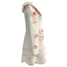 Autre Marque-Vivetta White / Pink Flower Applique Dress-Green