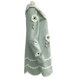 Autre Marque-Vivetta-Salbei / Kleid mit weißen Blumenapplikationen-Grün