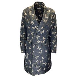 Undercover Black / Ivory Multi Butterfly Printed lined Breasted Puffer Coat Multiple colors
