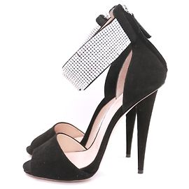 Giuseppe Zanotti crystal-cuff ankle strap heels Black