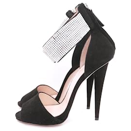 Giuseppe Zanotti-Giuseppe Zanotti crystal-cuff ankle strap heels-Black