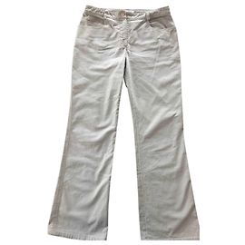 Vaqueros Chanel de Algodón Beige Gris 38 Beige Gris