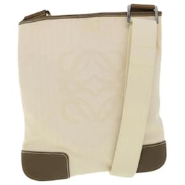 Loewe-LOEWE Shoulder Bag Canvas Cream Auth 51029-White