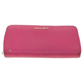 Miu Miu-Miu Miu Wallet Leather 4Set Pink Black Brown Auth bs5382-Pink