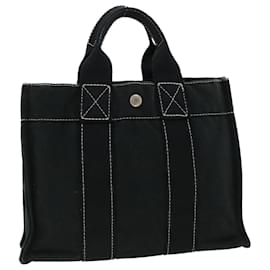 Hermès-HERMES Fourré Tout Tote Bag Canvas Noir Auth pt5216-Noir