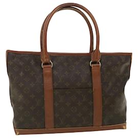 Louis Vuitton-LOUIS VUITTON Monogram Sac Weekend PM Tote Bag M42425 LV Auth ar8189-Brown