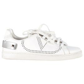 Tênis Valentino Garavani Backnet em couro de bezerro branco Couro Branco