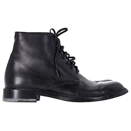 Saint Laurent-Saint Laurent Lace-Up Ankle Boots in Black Leather-Black