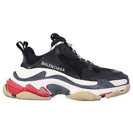 Balenciaga Triple S Sneakers aus schwarz-rotem Polyester Schwarz